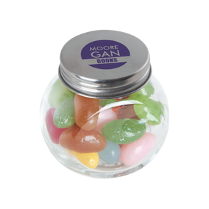 Glazen potje met jelly beans geel onbedrukt 4530