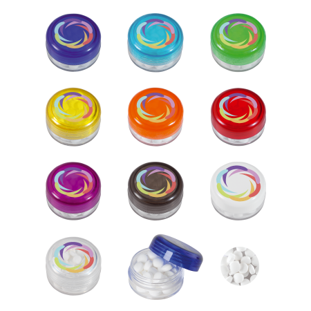 Rond potje met mints bedrukken
