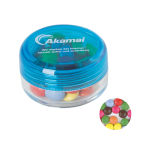 Rond potje met choco carletties donkerblauw 3 kleuren 10024