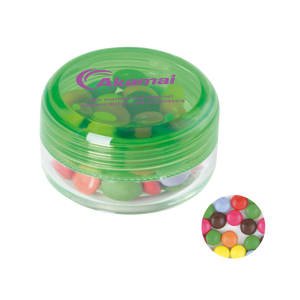 Rond potje met choco carletties donkerblauw 4 kleuren 10025