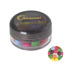 Rond potje met choco carletties lichtblauw 4 kleuren 10031