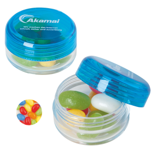 Rond potje met jelly beans donkerblauw 3 kleuren 10036