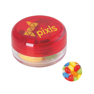 Rond potje met jelly beans lichtblauw 2 kleuren 10040