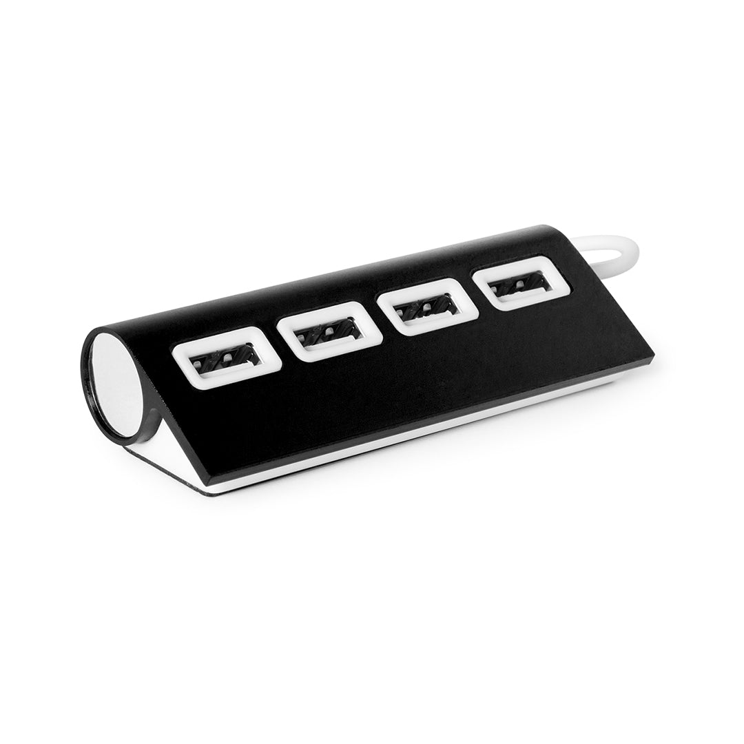 USB-hub Weeper zwart onbedrukt