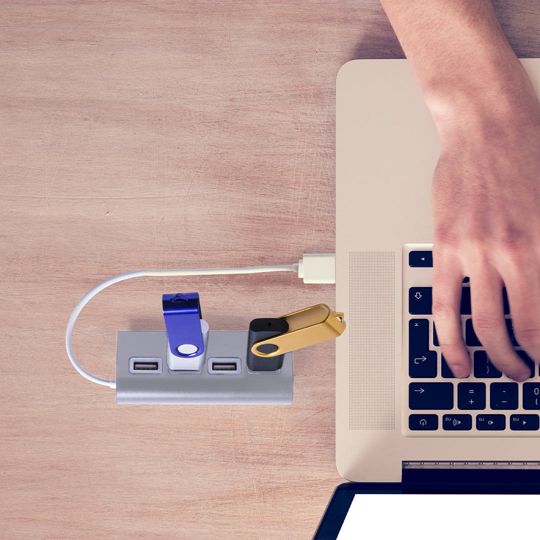 USB-hub Weeper zwart Graveren