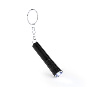 Sleutelhanger met zaklamp Flonse zwart onbedrukt
