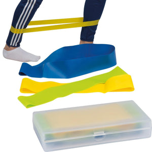 Elastische fitnessbanden in een kunststof box bedrukken