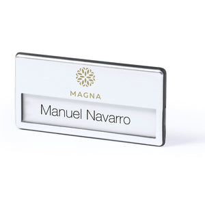 ID-badge Upsin zilver onbedrukt