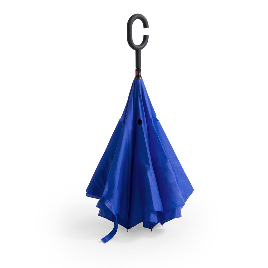 Omkeerbare paraplu Hamfrey blauw onbedrukt