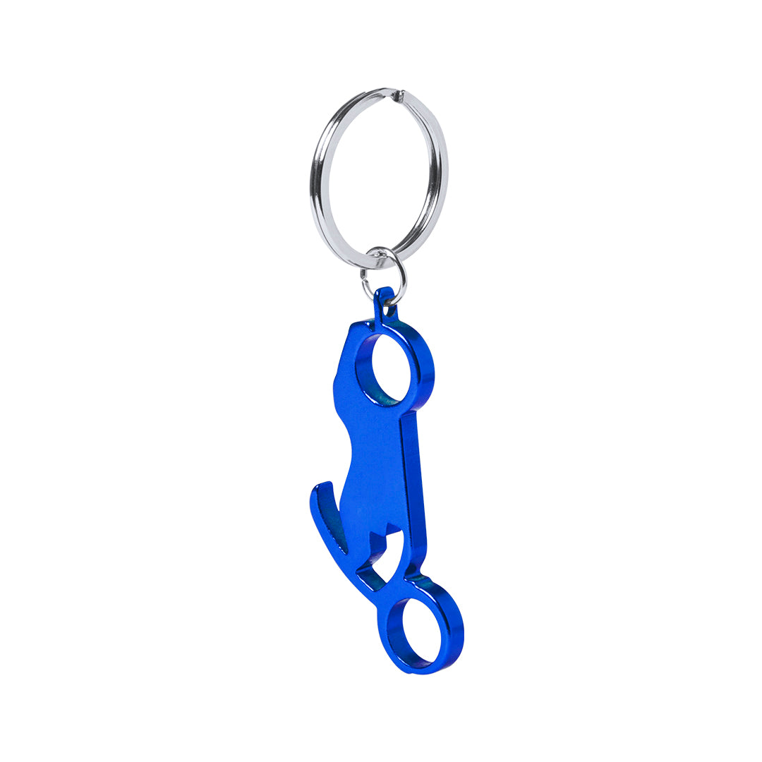 Opener sleutelhanger Blicher blauw onbedrukt
