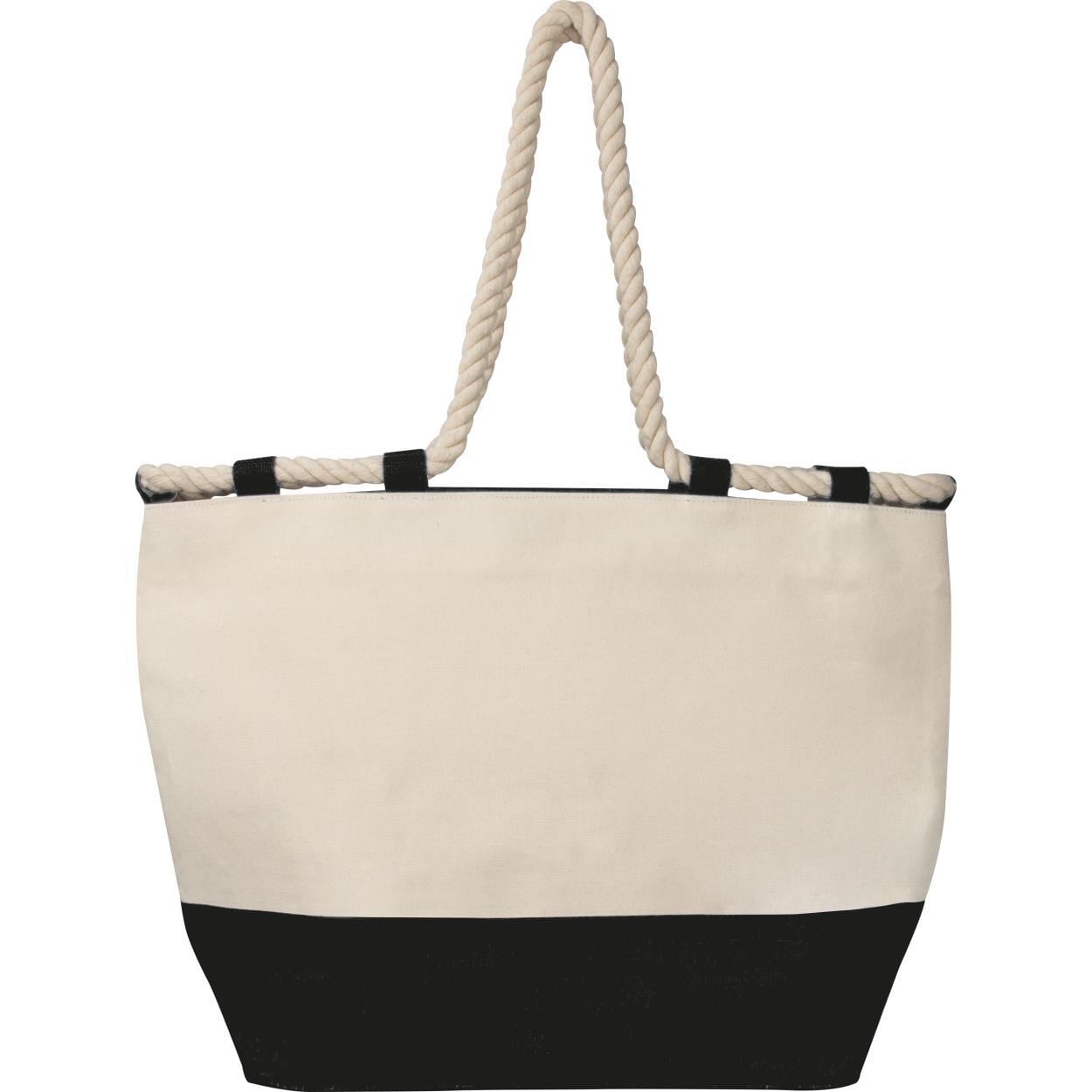 Strandtas met koord blauw 1 kleur 12152