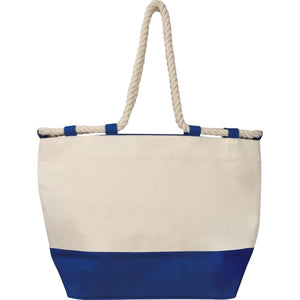 Strandtas met koord donkerblauw 1 kleur 12153