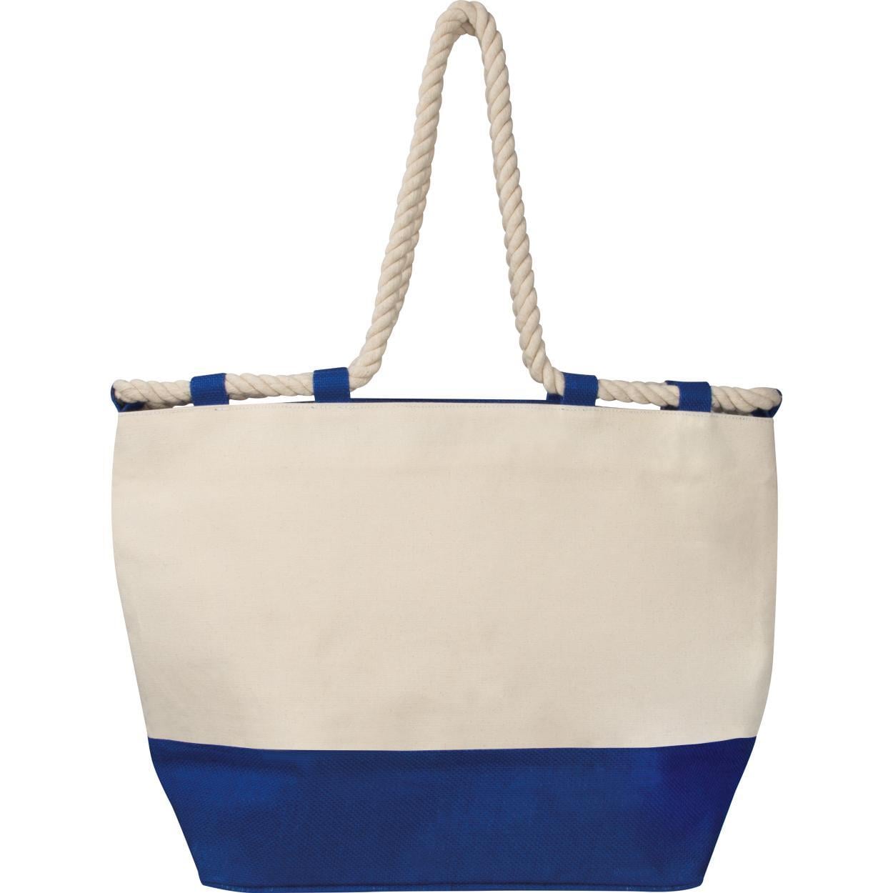 Strandtas met koord donkerblauw 1 kleur 12153