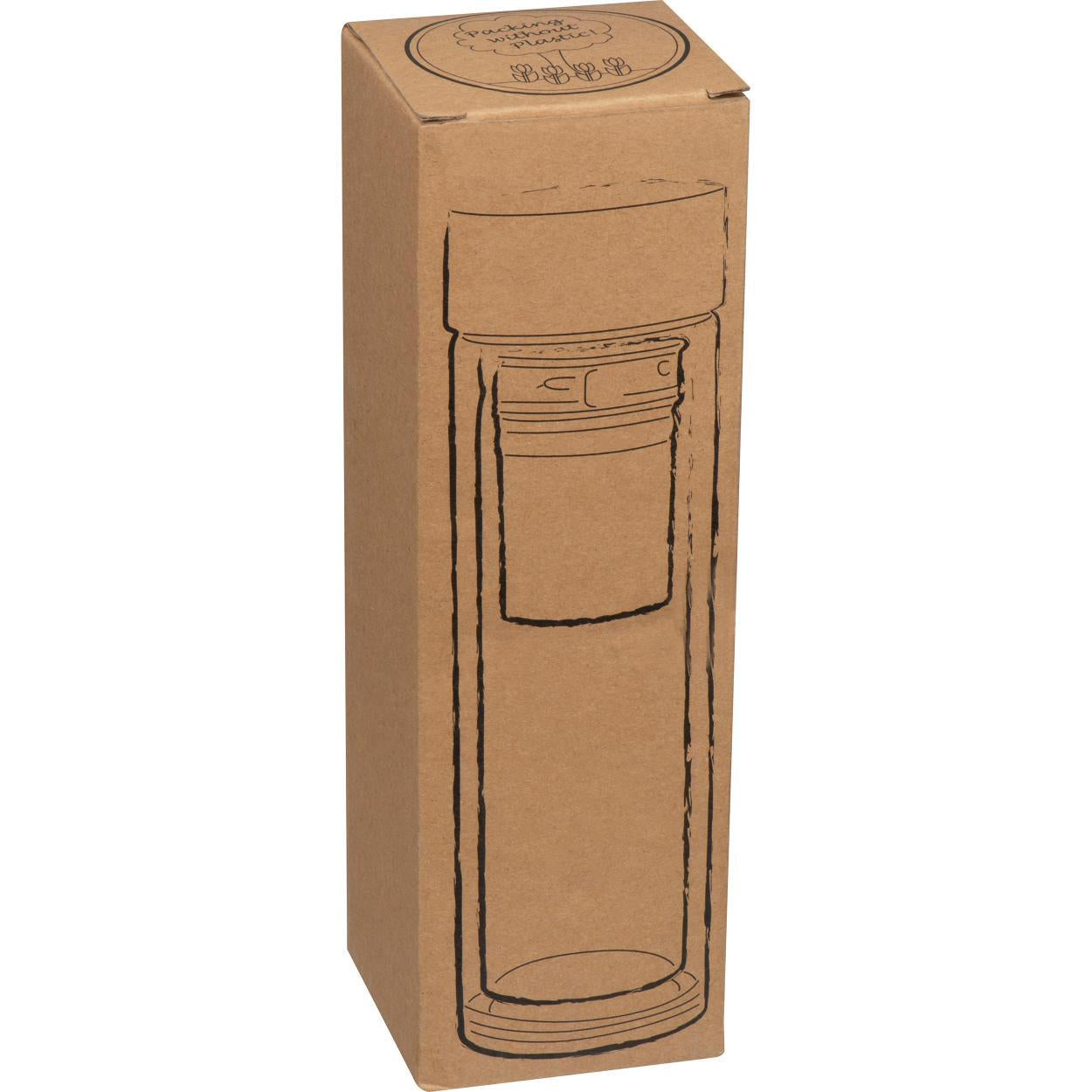 420 ml dubbelwandige glazen fles met bamboo deksel 154