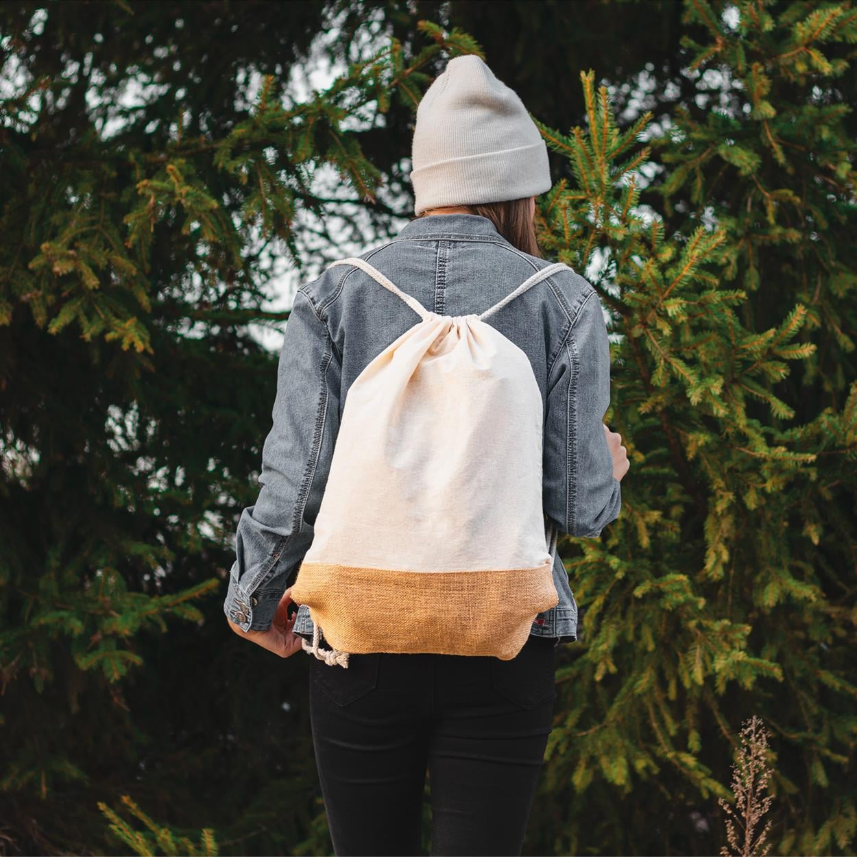 Gymbag van katoen en jute sample