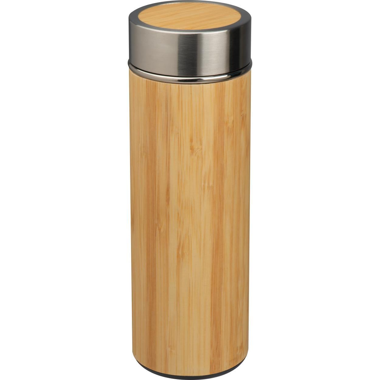 Drinkbeker RVS met bamboelook sample