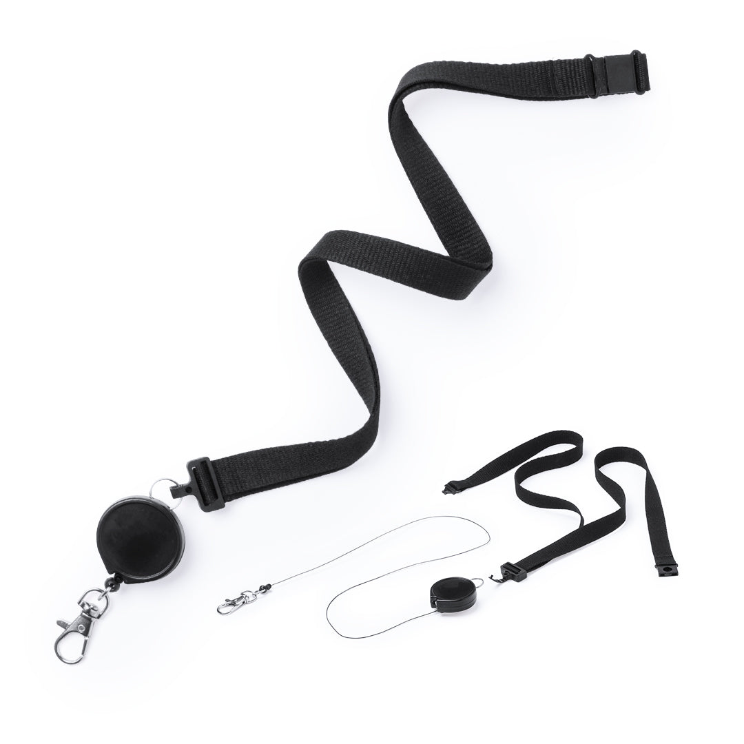 Lanyard Lemer zwart onbedrukt