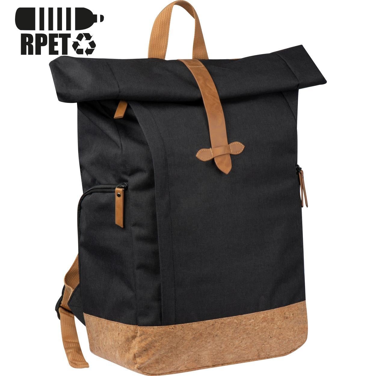 RPET rugzak van 300 D Polyester, 210D RPET en met kurkbodem sample