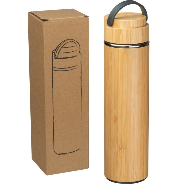 Drinkfles met zeef en bamboe ommanteling sample