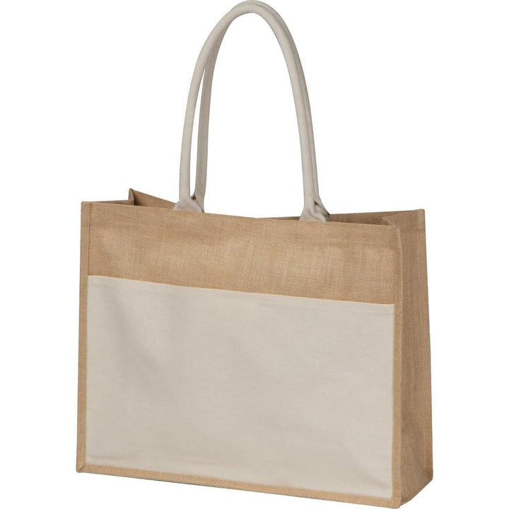 Jute tas met voorvak sample