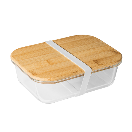 SAMBAL glazen lunchbox  met bamboe deksel bedrukken