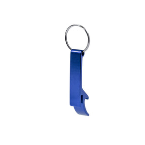 Opener sleutelhanger met stiksels blauw onbedrukt