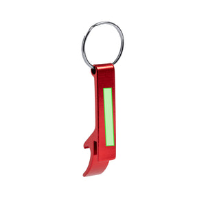 Opener sleutelhanger met stiksels zilver 1 kleur