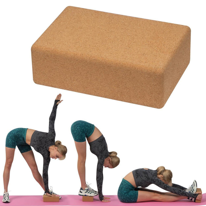 Yogahulp in de vorm van een blok uit kurk sample