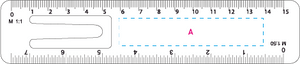 Bladwijzer liniaal 150 mm wit 2 kleuren 1593