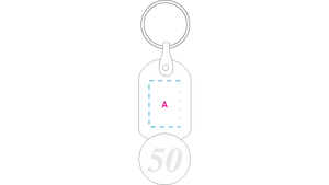 Sleutelhanger winkelwagenmuntje &euro; 0,50 donkerblauw onbedrukt 11578