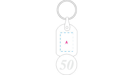 Sleutelhanger winkelwagenmuntje &euro; 0,50 donkerblauw onbedrukt 11578
