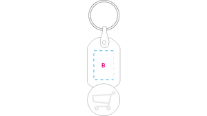 Sleutelhanger winkelwagenmuntje &euro; 0,50 donkergroen 1 kleur 11579