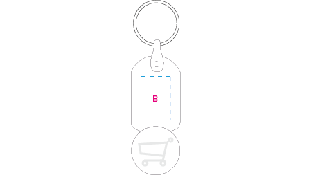 Sleutelhanger winkelwagenmuntje &euro; 0,50 donkergroen 1 kleur 11579