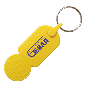 Sleutelhanger winkelwagenmuntje &euro; 0,50 donkerblauw 2 kleuren 11575