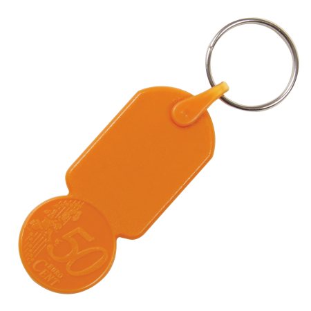 Sleutelhanger winkelwagenmuntje &euro; 0,50 donkerblauw 3 kleuren 11576