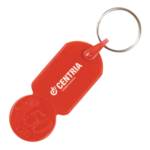 Sleutelhanger winkelwagenmuntje &euro; 0,50 bedrukken