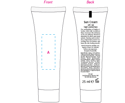 Tube 25 ml zonnebrandcr&egrave;me factor 30 bedrukken