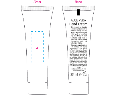 Handcreme tube 25 ml Alo&euml; Vera bedrukken