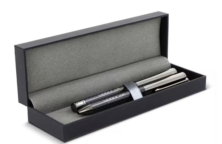 Metalen balpen en rollerbal pen set bedrukken