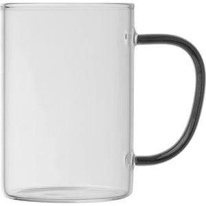 Theeglas met gekleurd oortje rood 1 kleur 12439