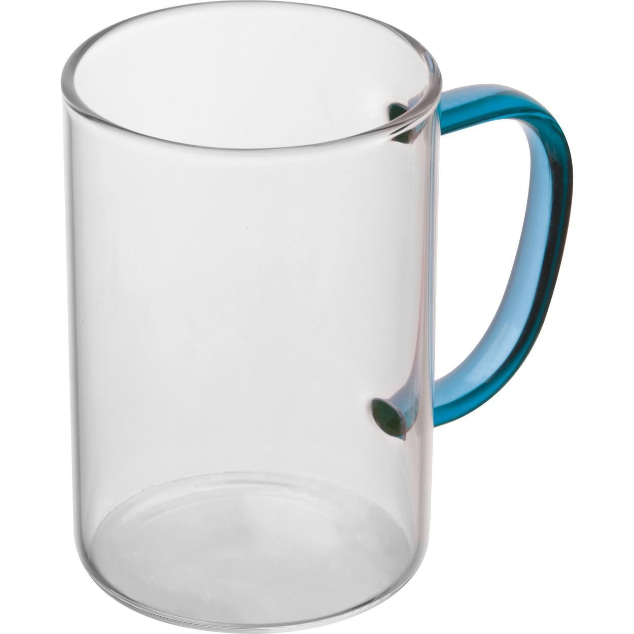 Theeglas met gekleurd oortje geel 1 kleur 12437