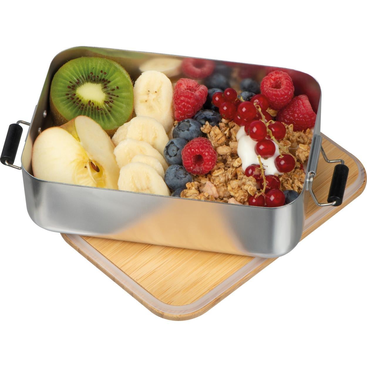 Lunchbox van aluminium 1 liter inhoud sample