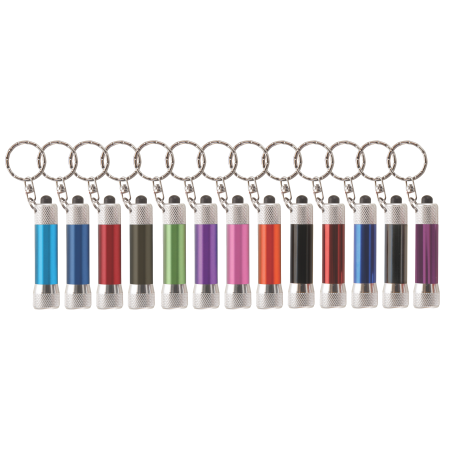 Zaklamp LED sleutelhanger met batterijen inclusief lasergravering bedrukken