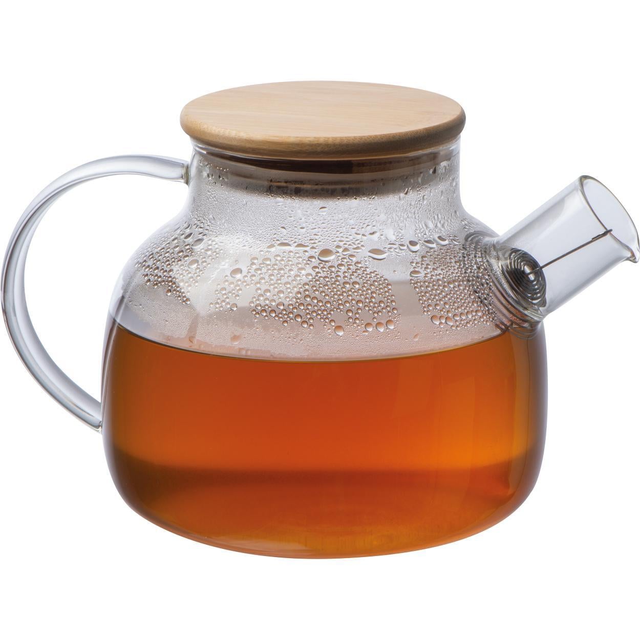 Theekan van glas met bamboe deksel sample