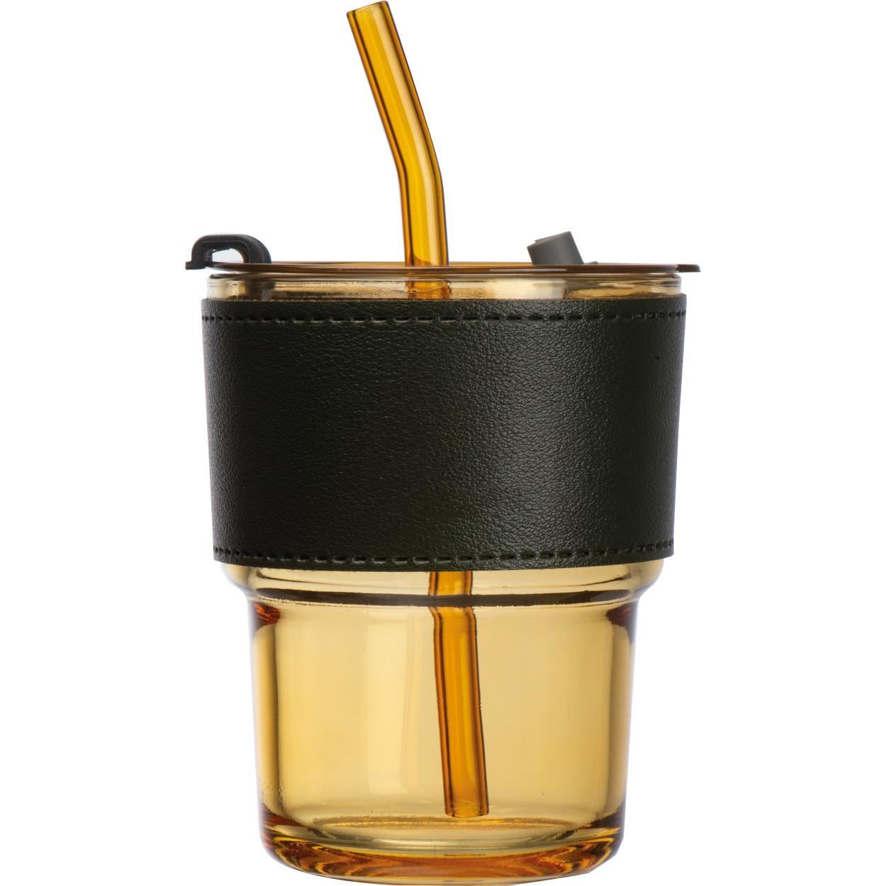 Gekleurd drinkglas met rietje sample