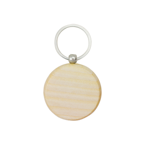 Ronde houten sleutelhanger. bedrukken