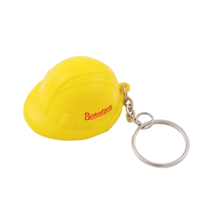 Anti-stress Bouwhelm met sleutelhanger bedrukken