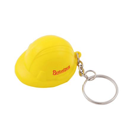 Anti-stress Bouwhelm met sleutelhanger bedrukken