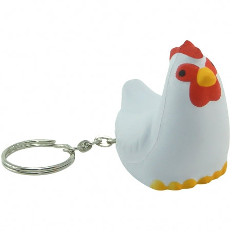 Anti-stress Kip met sleutelhanger bedrukken