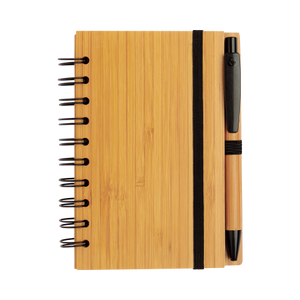 Bamboe notitieboek A6 met pen bedrukken